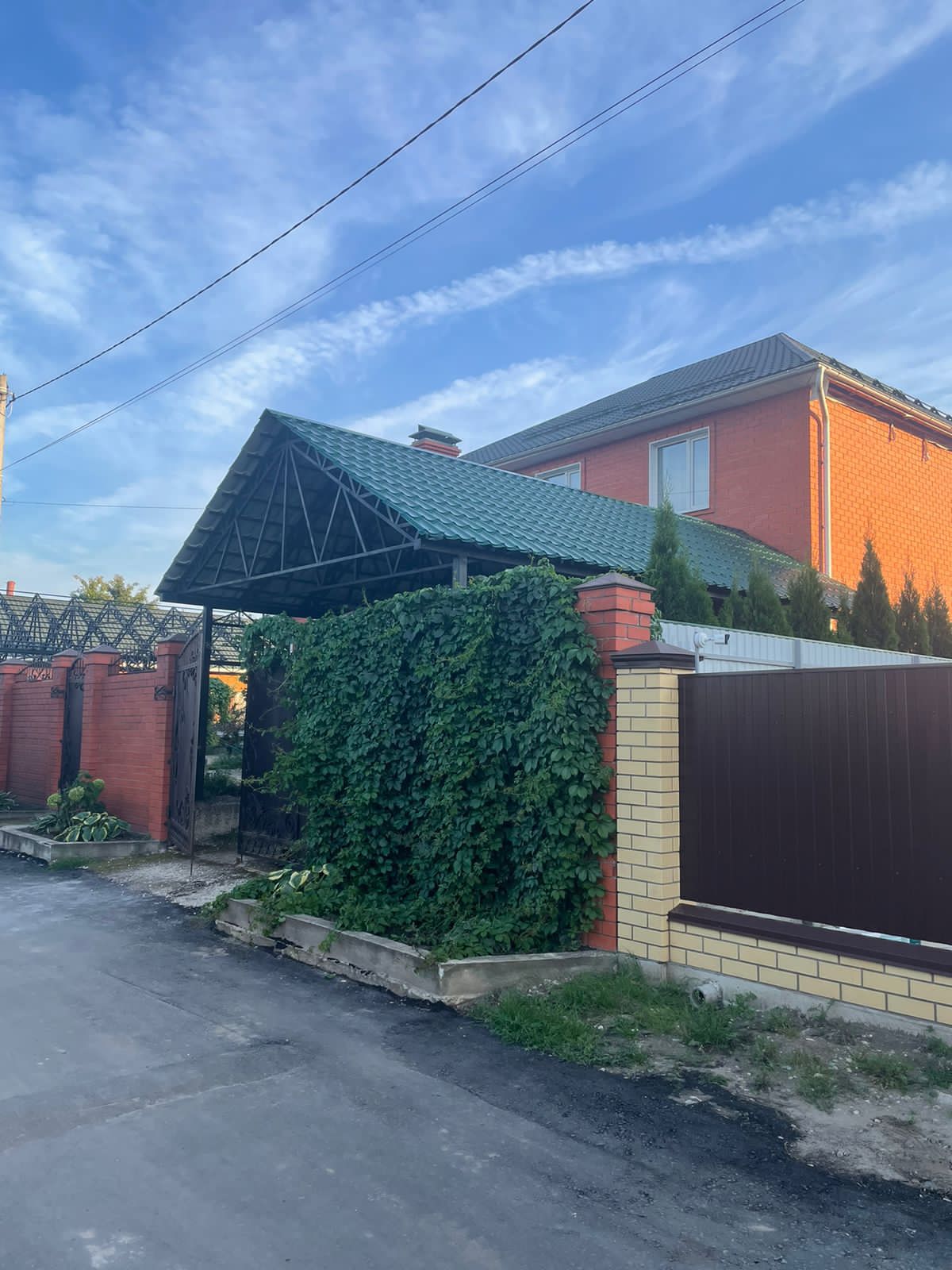 Металлический навес для автомобиля